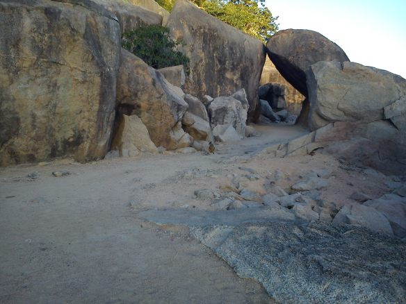 Bremner Point is reached by scrambling over the boulders beyond this archway