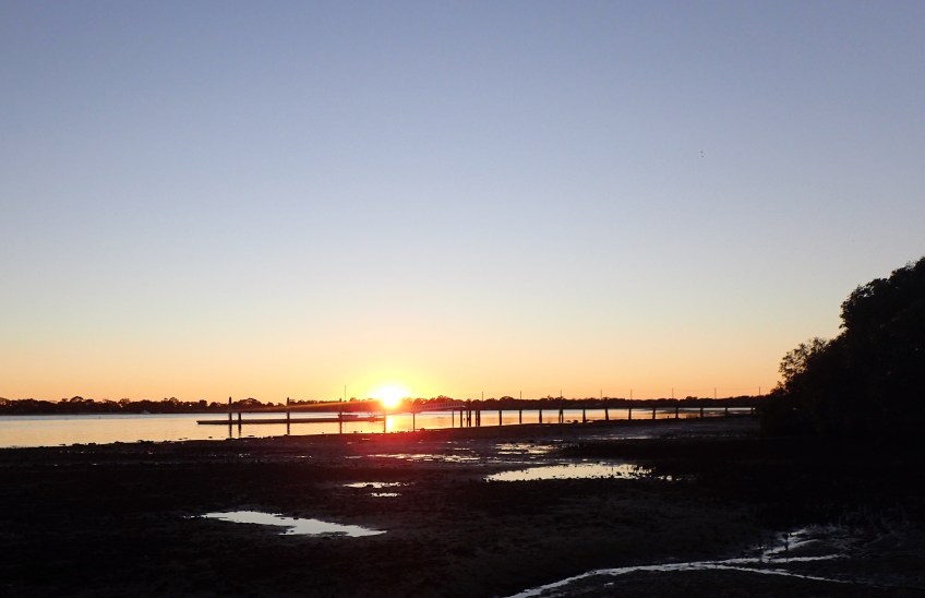 Sandstone Point jetty sunrise